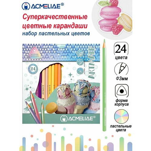 Набор цветных пастельных карандашей ACMELIAE Pastel Artmate 24 цвета в картонном футляре