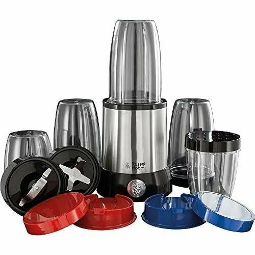 Russell Hobbs 23180-56 Многофункциональный блендер NutriBoost вкл 5 контейнеров с крышками не содержащих BPA которые можно мыть в посудомоечной машине 22 000 обмин двигатель 09 л с электрический миксер смузи 2126100₽