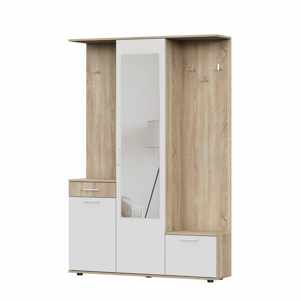 Прихожая "Скандинавия", Дуб сонома, Белый