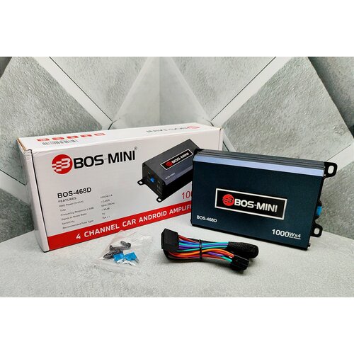 Усилитель для магнитолы BOS Mini мощность 1000Вт 4 канальный класс АВ 3700₽