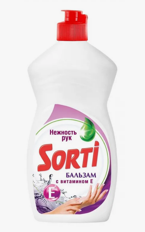 Средство для мытья посуды Sorti бальзам с витамином Е, 450 мл