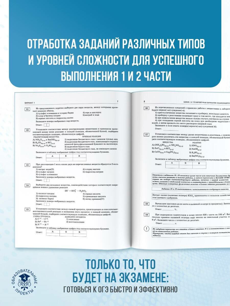 ОГЭ-2025. Химия. 10 тренировочных вариантов экзаменационных работ для подготовки к основному государственному экзамену - фото №4
