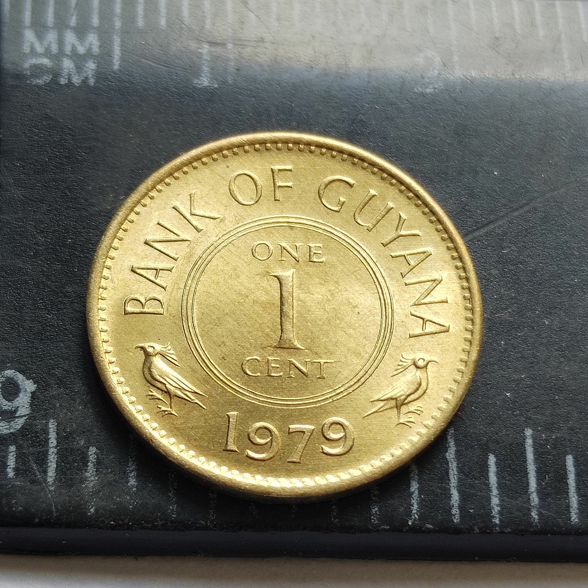 Кооперативная республика Гайана 1 цент 1979. Редкая монета. UNC