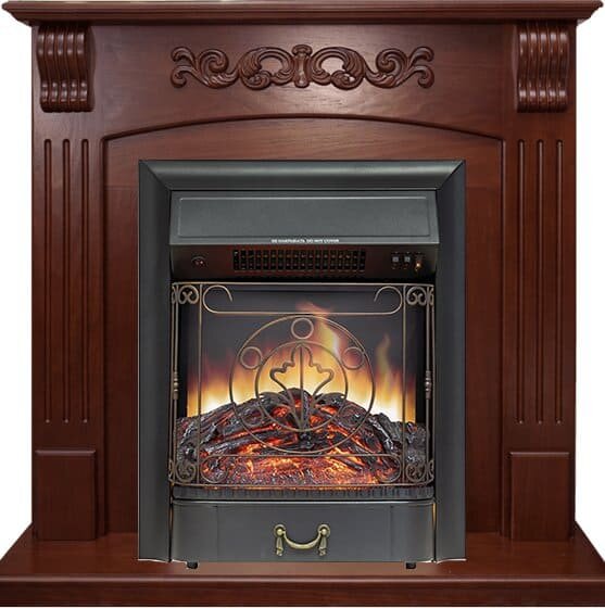 Royal Flame Sorrento угловой Орех с Majestic FX Black