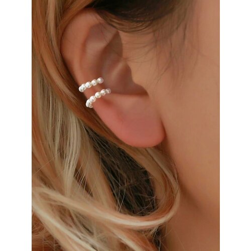 Серьги каффы SAGE, белый