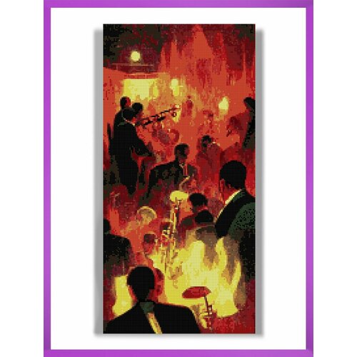 Алмазная мозаика на подрамнике - вышивка Адский Джаз 30 х 60 см