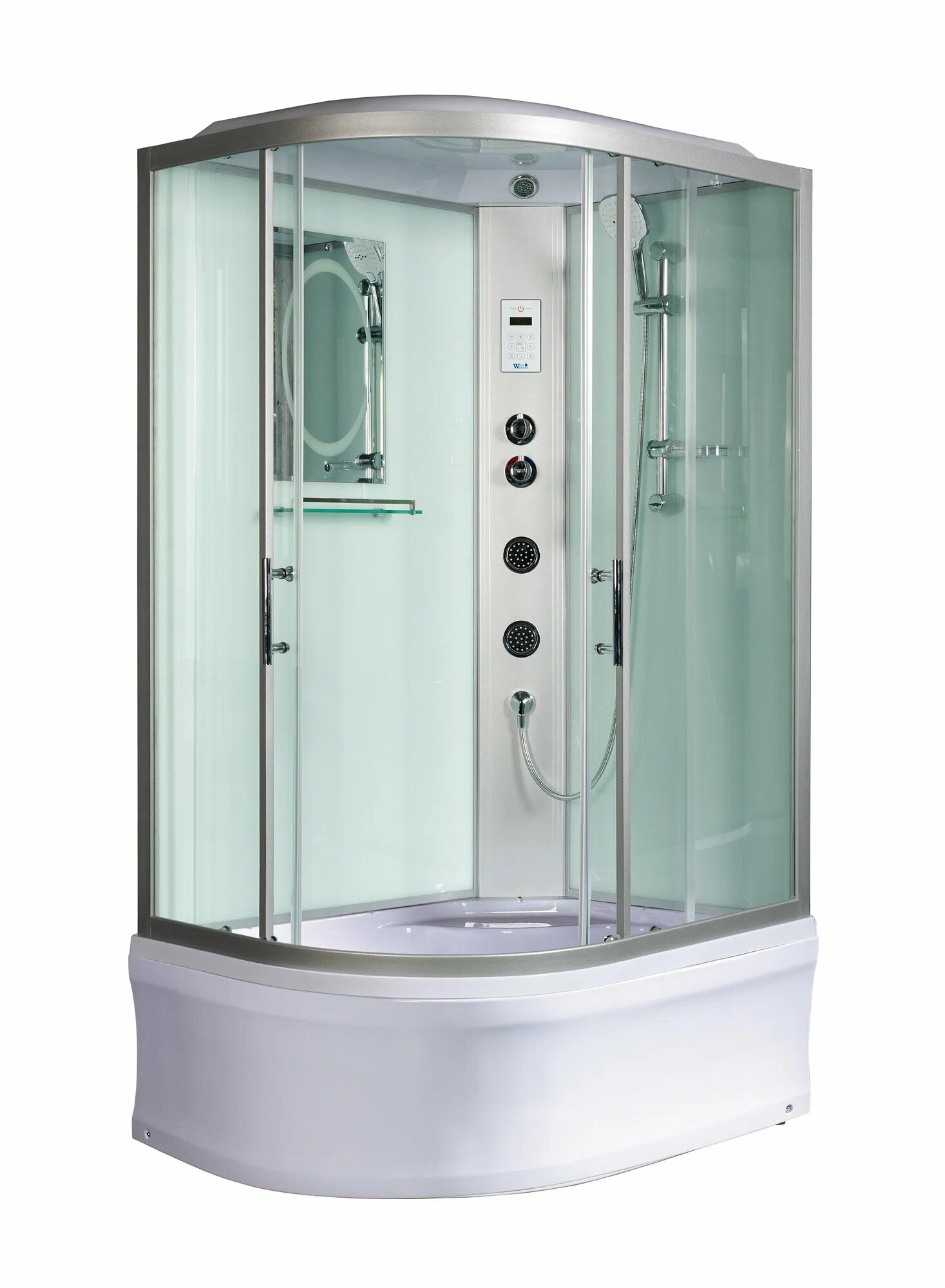 Душевая кабина WeltWasser HALLE 1204 R 120х90 Правосторонняя, высокий поддон, прозрачные стекла, гидромассаж