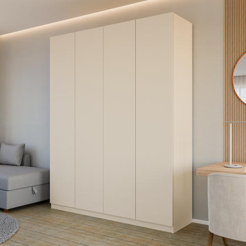 Изображение товара Шкаф распашной Марсель - 2 | ЛДСП Бежевый | Механизм открывания push-to-open