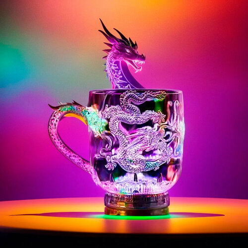 Дракон кружка светящаяся пластиковая