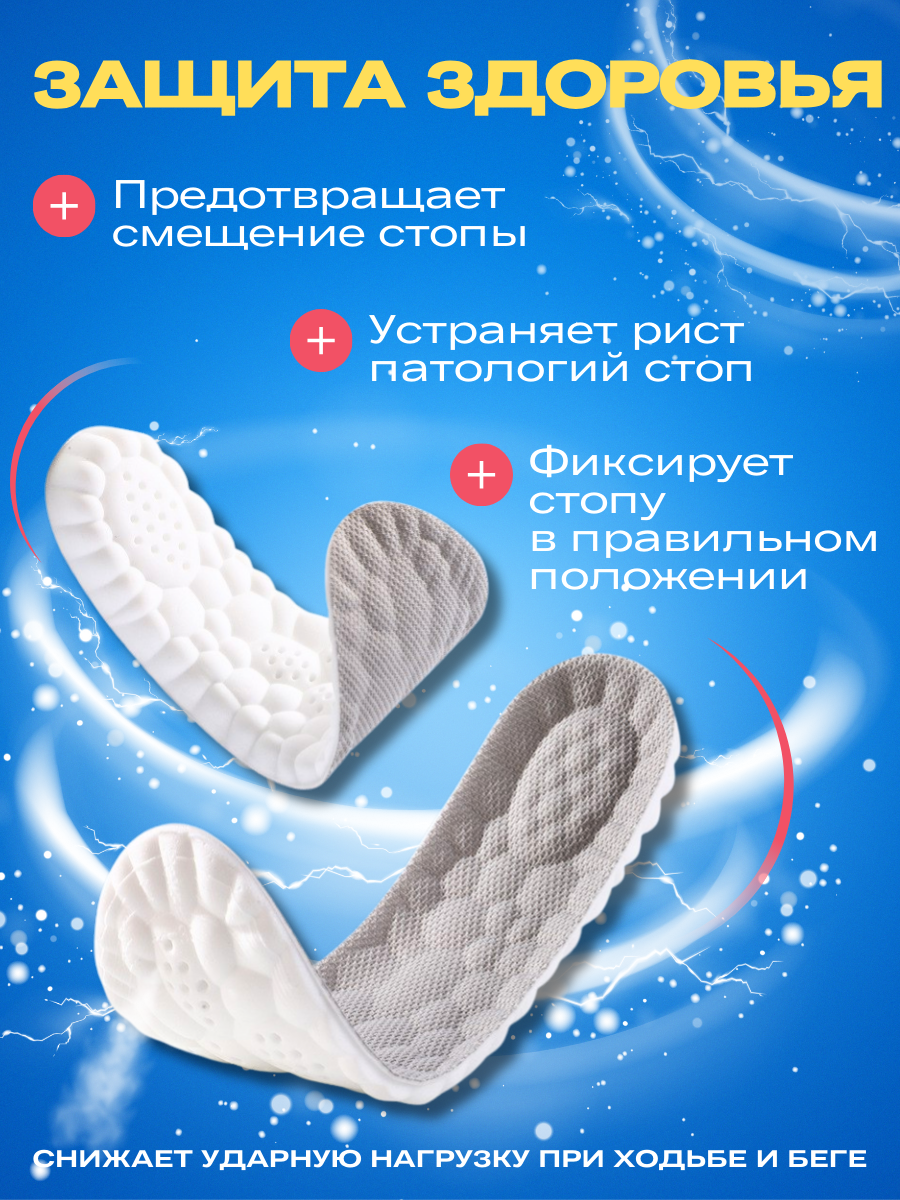 Изображение Стельки N-Insoles EVA, для обуви 35-44 размера, ортопедические, серые мужские и женские , анатомические
