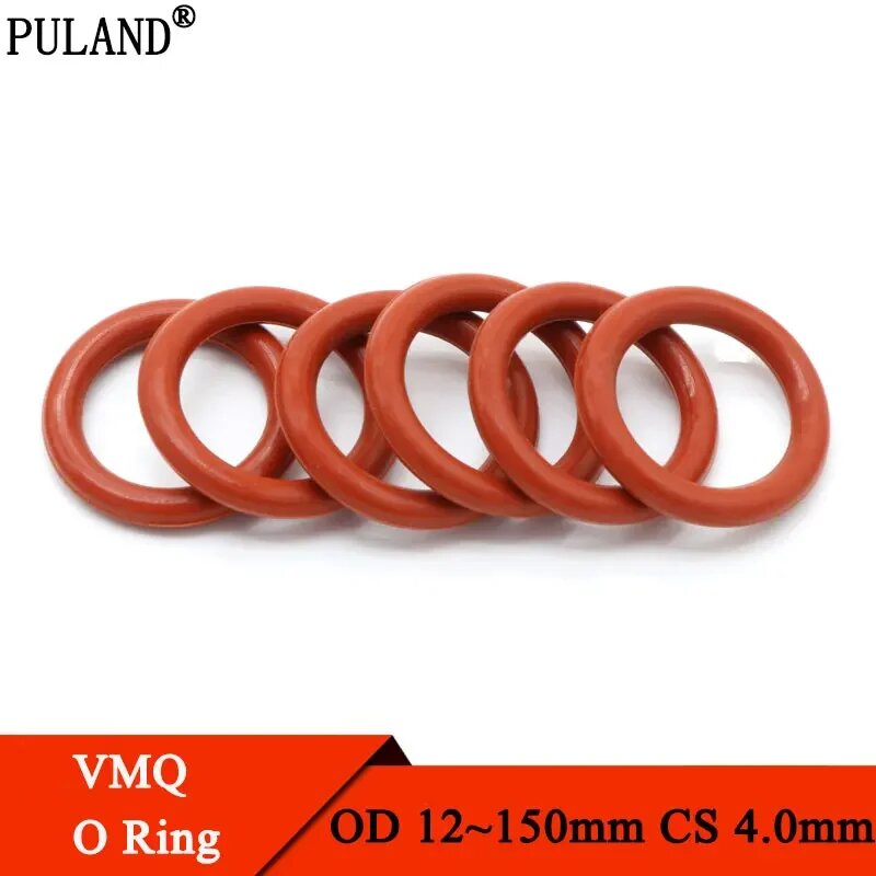 Набор из 10 силиконовых прокладок 4 мм Red OD 95mm ID 87mm CS 4.0mm