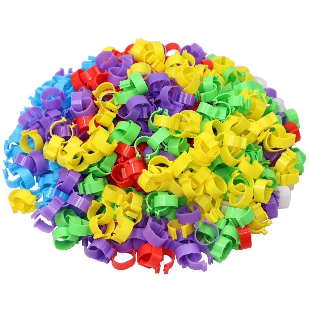 Пластиковые пряжки для птиц, 100 шт, 7 цветов, Mixed 100PCS, 18mm