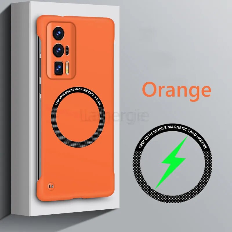 Оранжевый чехол Magsafe для Xiaomi Poco F5 Pro