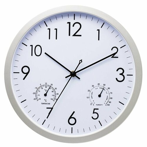 12-дюймовые уличные внутренние настенные часы с круглыми подвесками и гигрометром на батарейках для сада дома 2506₽