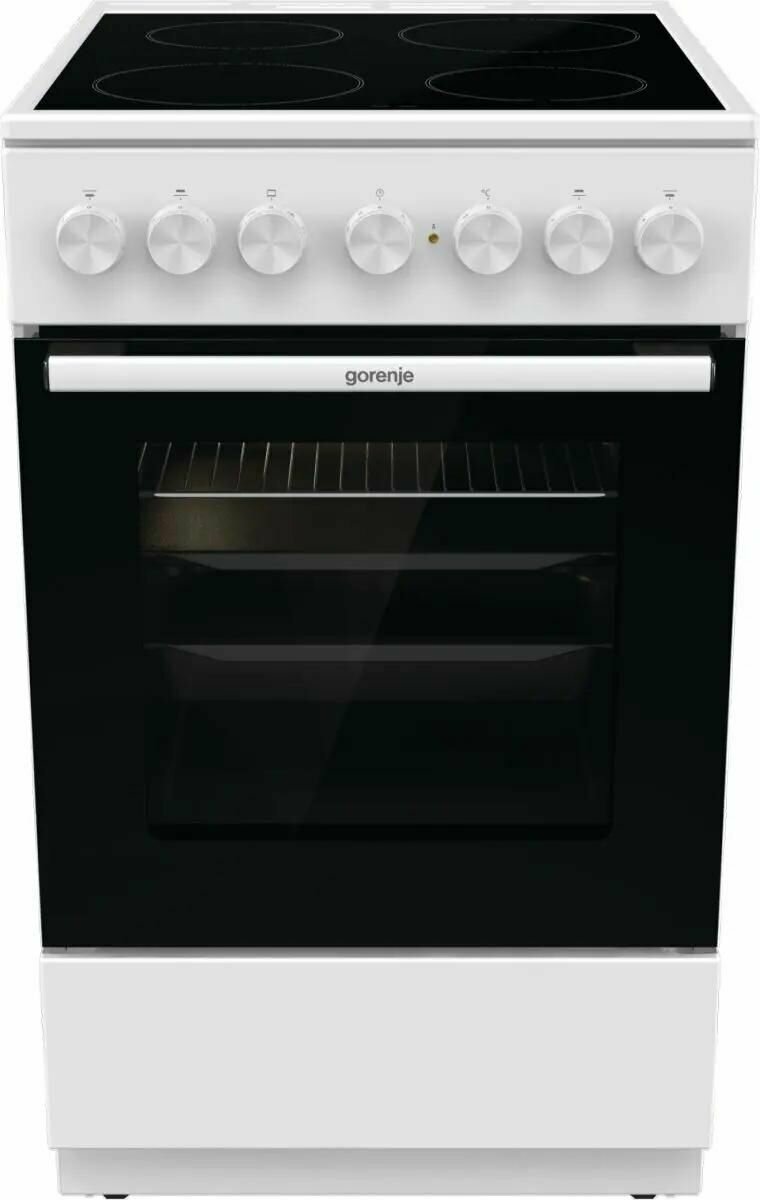 Плита электрическая Gorenje GEC5B41WG индукционная, отдельно стоящая, 4 конфорки, цвет белый