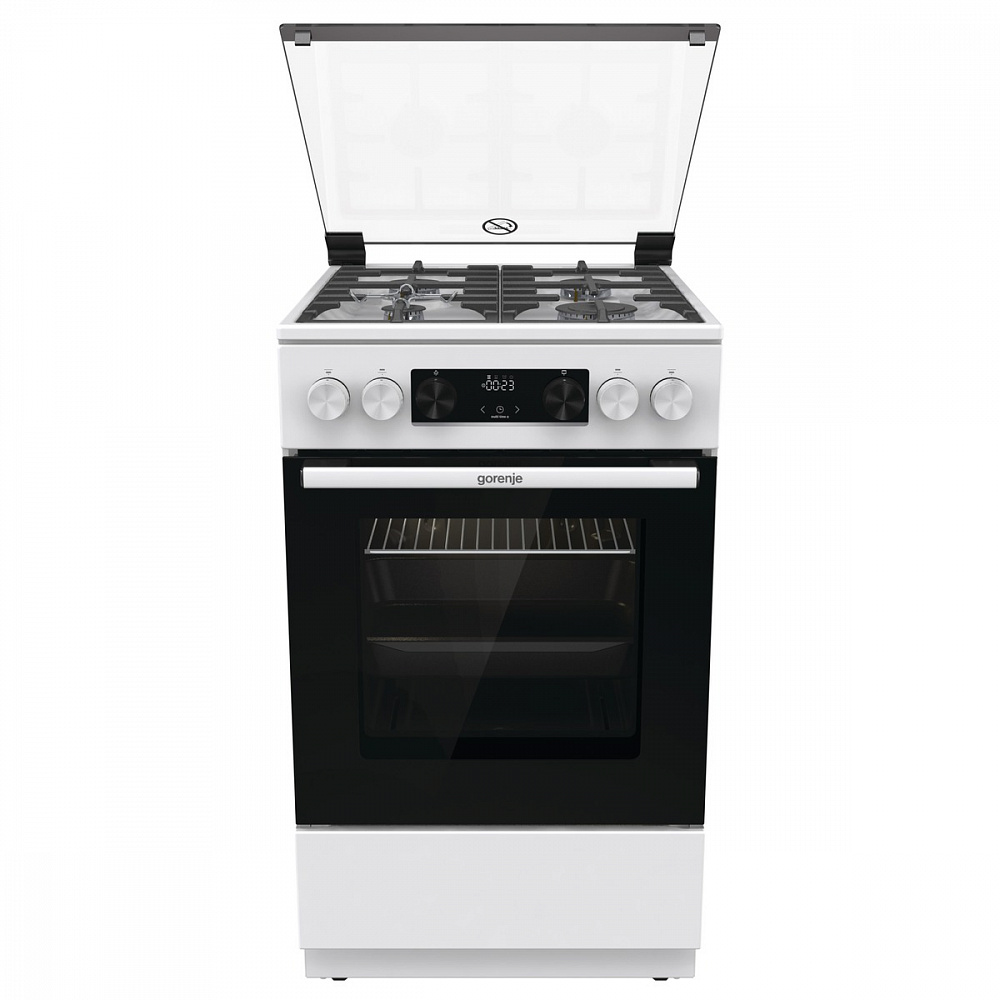 Плита газовая Gorenje GGI5C23WF белый, отдельностоящая, газовых конфорок 4, духовка: газовая, объем духовки 67л