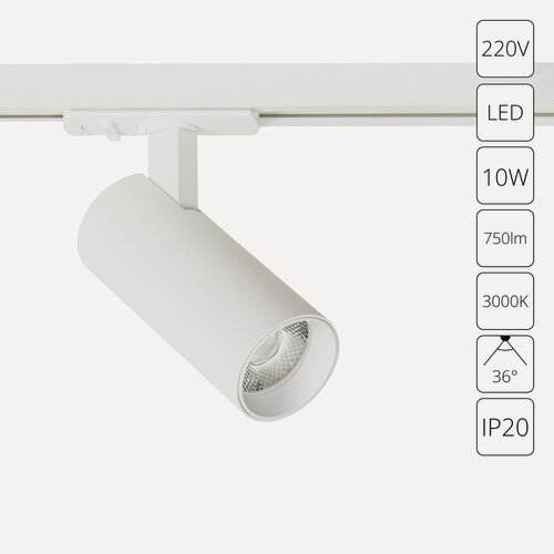 Изображение товара Трековый светильник Arte Lamp BENE A1935PL-1WH 10Вт LED белый