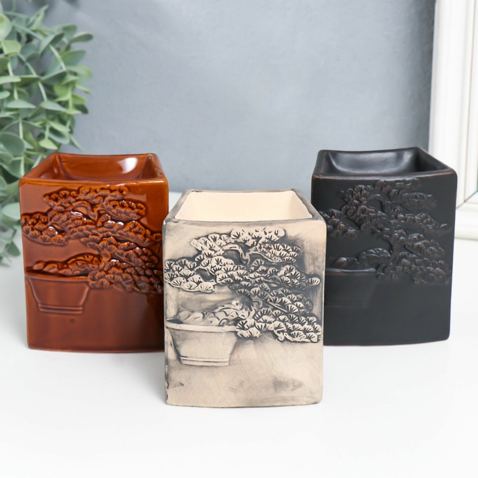 Аромалампа для эфирных масел Бонсай  керамика 8.5 6 10.5 см микс