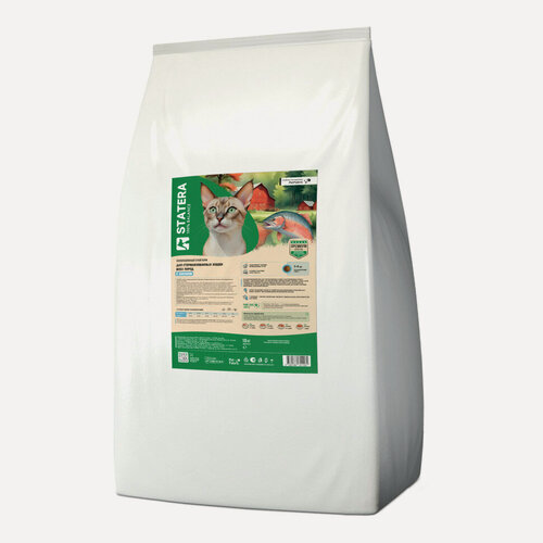 Изображение товара Statera сухой полнорационный корм для стерилизованных кошек и кастрированных котов, с лососем - 10 кг