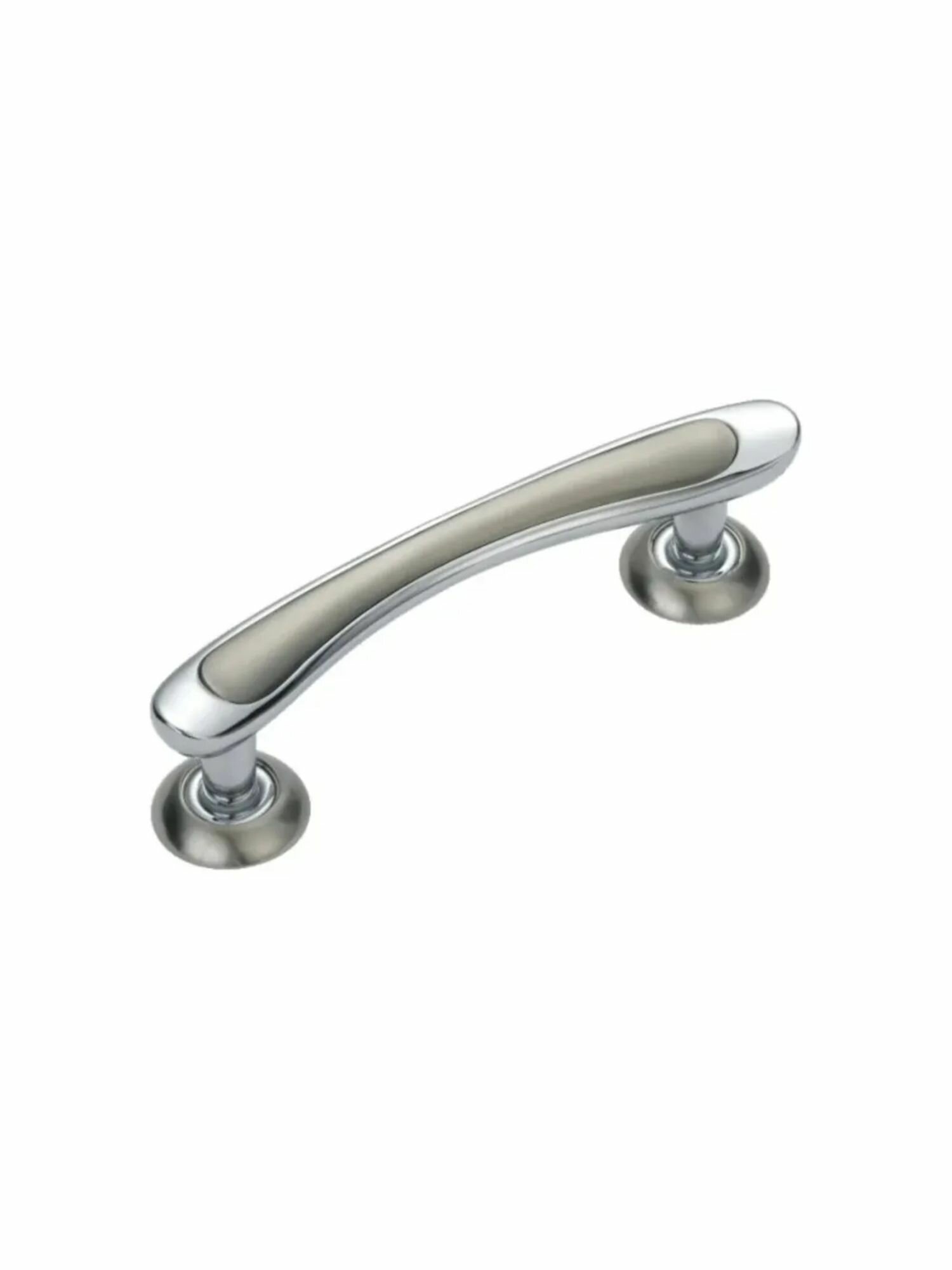 Дверная ручка скоба B418 SN/CP (Матовый никель/Хром) MSM, 1 шт.