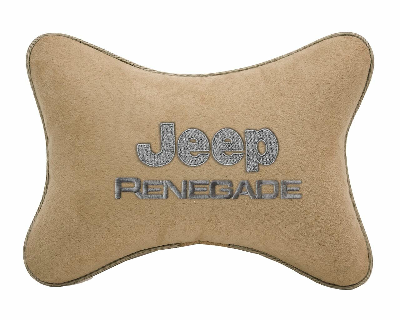 Подушка автомобильная на подголовник бежевая алькантара JEEP Renegade