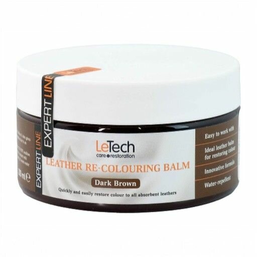 Бальзам для восстановления цвета кожи автомобиля LeTech "Темно-коричневый", 200 мл