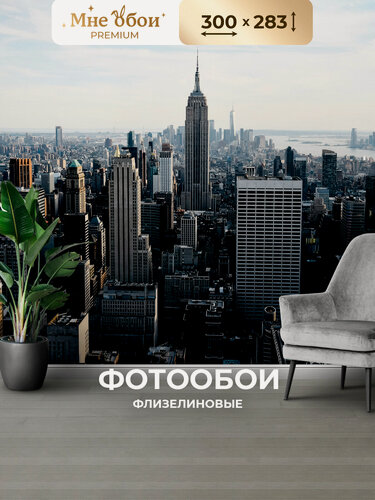 Изображение товара Фотообои 3D на стену флизелиновые "Нью-Йорк" 300х283 (ШхВ), обои 3д в спальню, в зал, на кухню