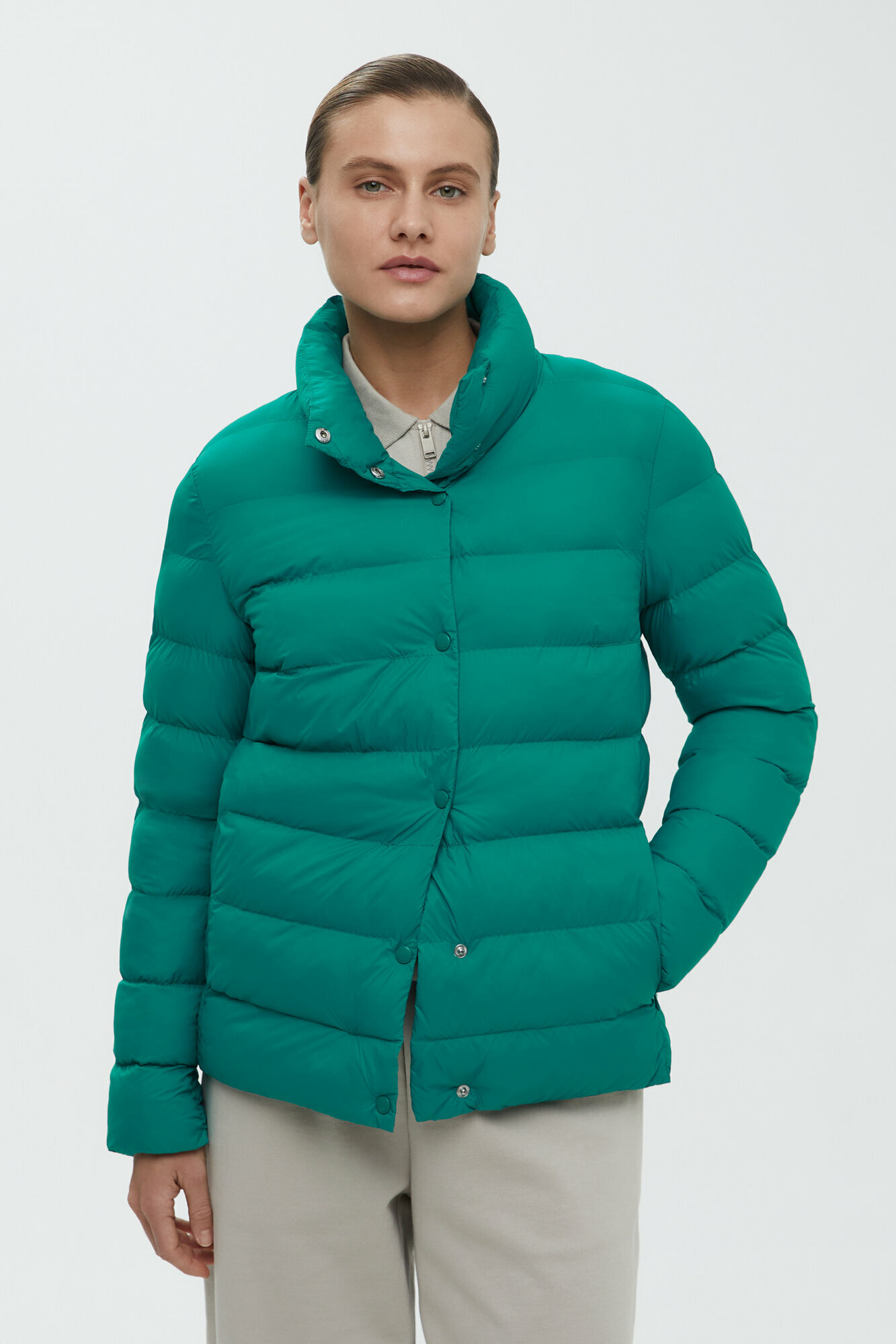 Ветровка FINN FLARE стеганая утепленная размер S(170-88-94) зеленый