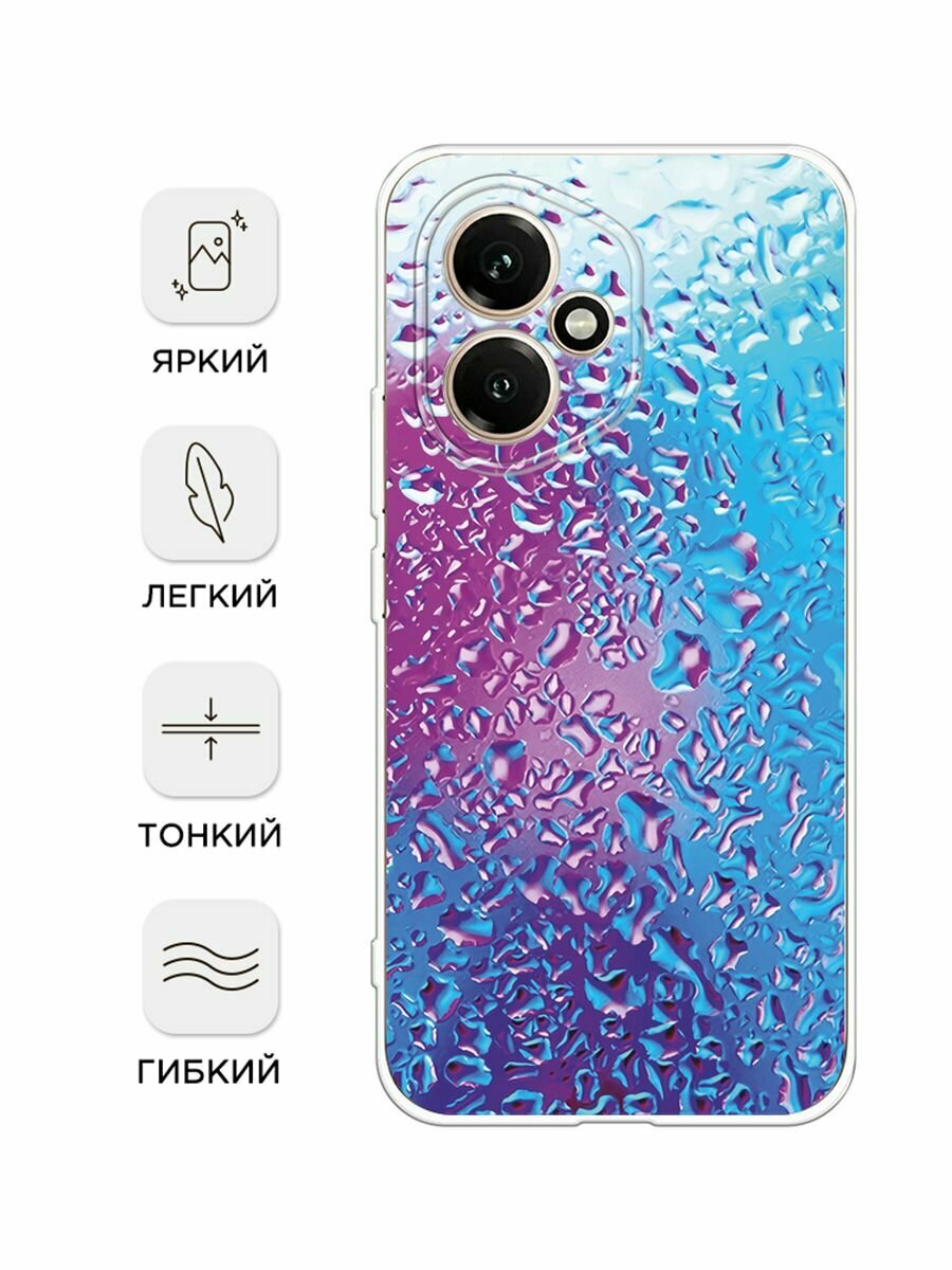 Силиконовый чехол на Honor 400 / Хонор 400 с принтом "Капли на стекле" — фото 1