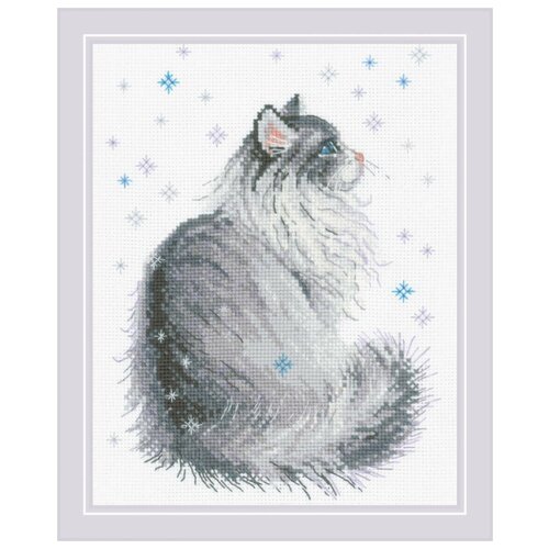 фото Набор для вышивания крестом риолис «снежный мяу» (1912) 24*30 см