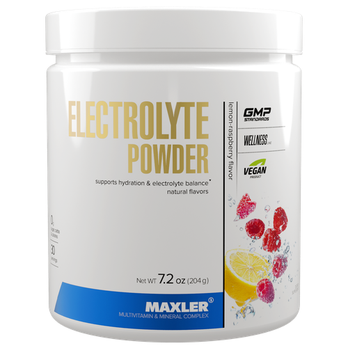 Предтренировочный комплекс Maxler Electrolyte Powder лимон-малина 204 г 1 шт. предтренировочный комплекс maxler caffeine 200 натуральный 100 шт 100 г 100 шт