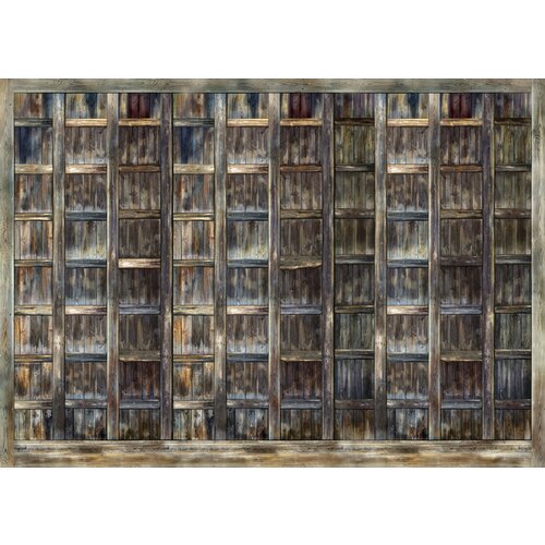 Моющиеся виниловые фотообои GrandPiK Стена старых досок, 280х200 см