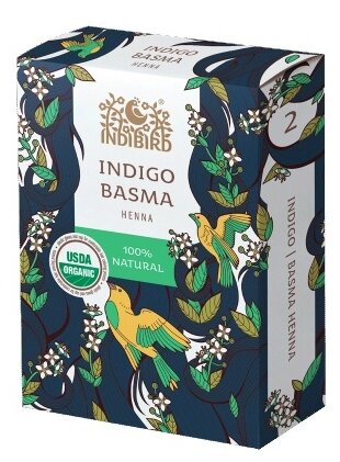 Натуральная краска для волос Индиго Басма Indibird, 100 г