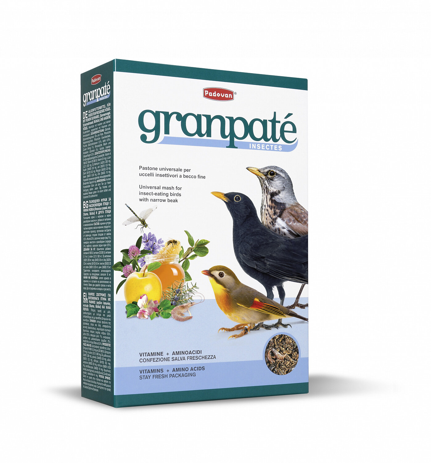 Корм для насекомоядных птиц комплексный с насекомыми PADOVAN GRANPATEE Insectes (1 кг)