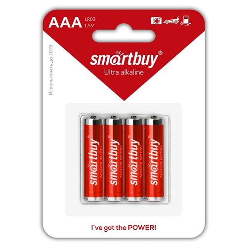 Батарейка SmartBuy AAA LR03 Ultra Alkaline, в упаковке: 4 шт. батарейки smart buy sbba 3a10bx aaa 10 шт