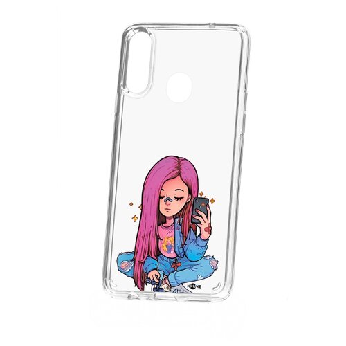 фото Чехол на samsung galaxy a20s kruche print pink hair