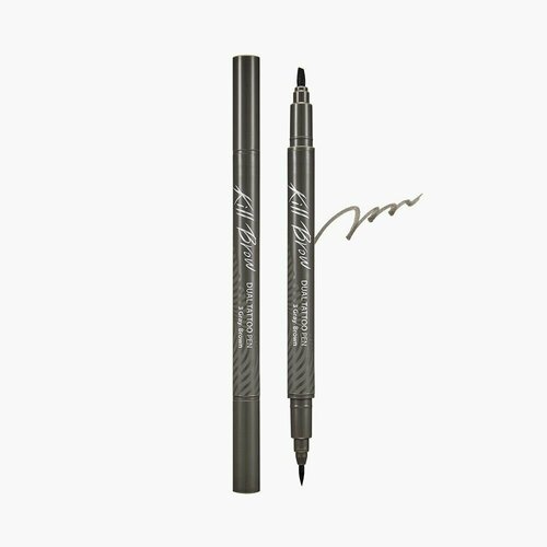 CLIO Маркер для бровей Kill Brow Dual Tattoo Pen Set (03 Gray Brown)