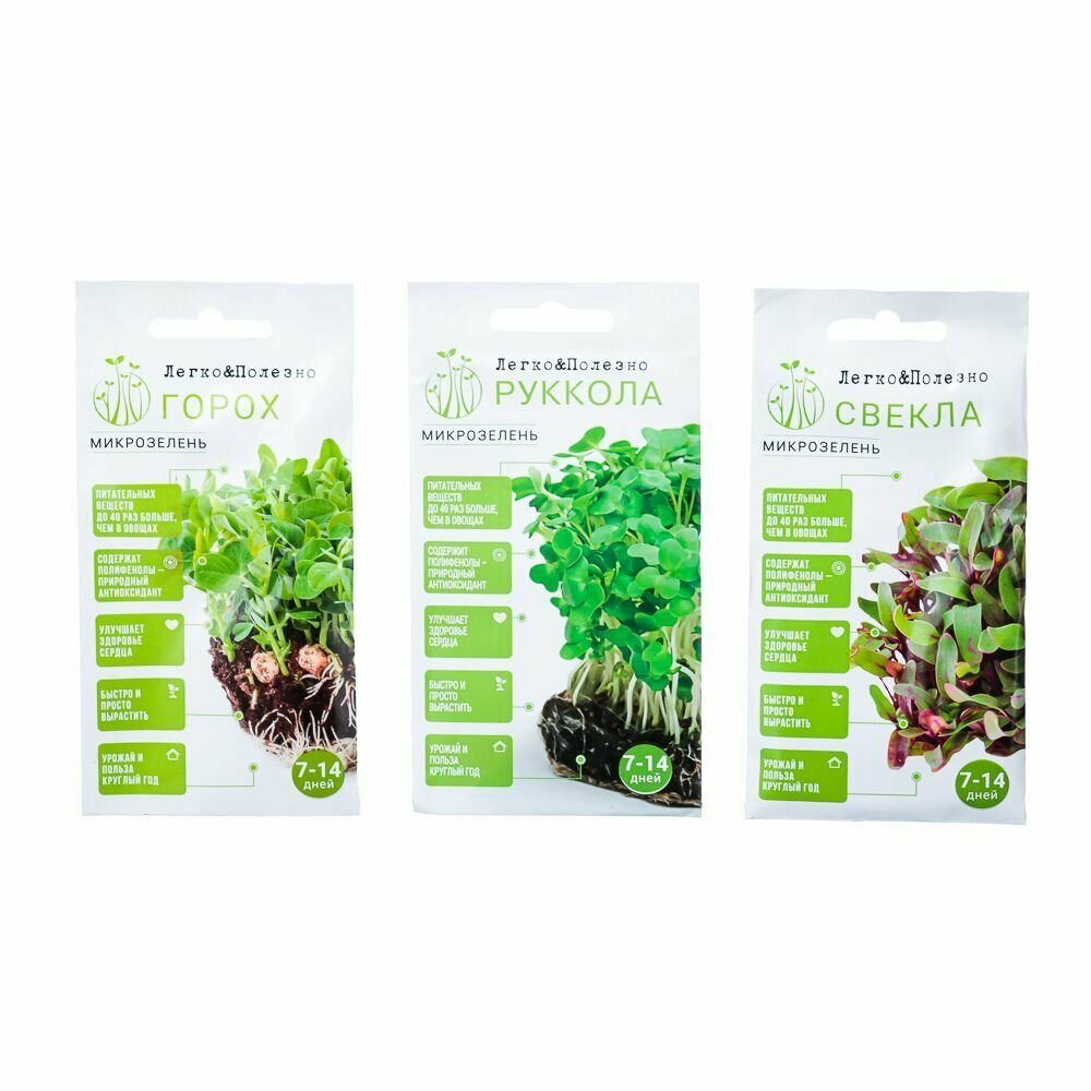 Набор для выращивания микрозелени (контейнер, коврик, 3 вида семян) - фотография № 4