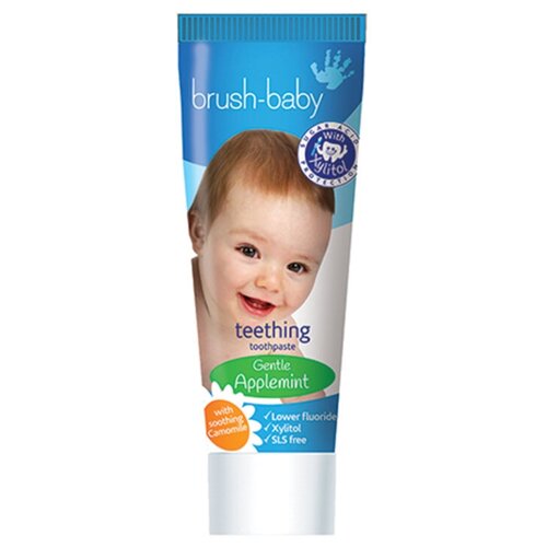 Brush-Baby Паста зубная детская (0-2 года), яблоко-мята, 50 мл, без SLS, 1000 ppm F