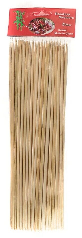 Набор бамбуковых шпажек (шампуры), 45 шт, деревянные палочки для шашлыка и канапе, 34 см