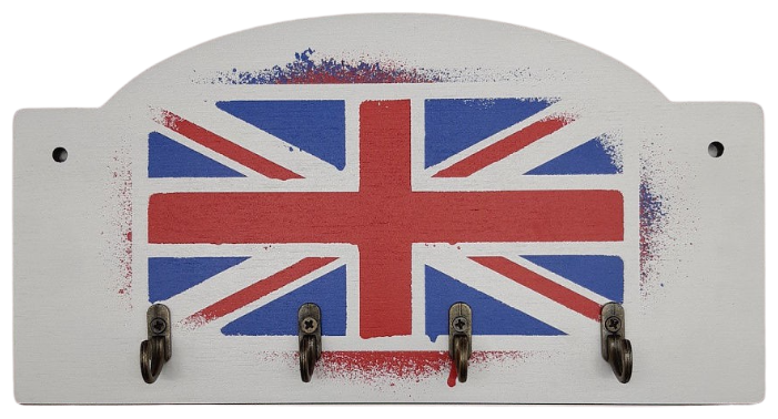 Ключница настенная для дома Riform "Британский флаг", 4 крючка, 265х140х6мм