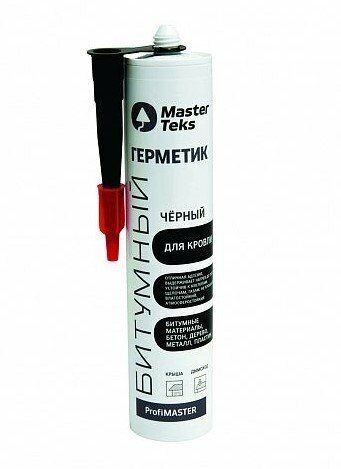 фото Герметик битумный для крыши "PROFIMASTER", черный, 260 мл MASTERTEKS