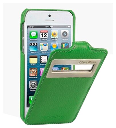 Кожаный чехол с окошком Melkco для Apple iPhone 5/5S / iPhone SE - Jacka ID Type - зеленый