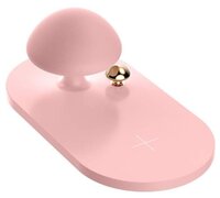 Сетевая зарядка Baseus Mushroom Lamp Desktop Wireless Charger розовый
