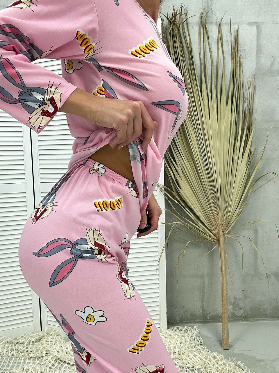 Пижама женская LUNAIR, футболка, брюки, размер 46/48, цвет розовый - фотография № 3