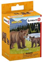 Фигурки Schleich Медведица гризли с медвежонком 42473