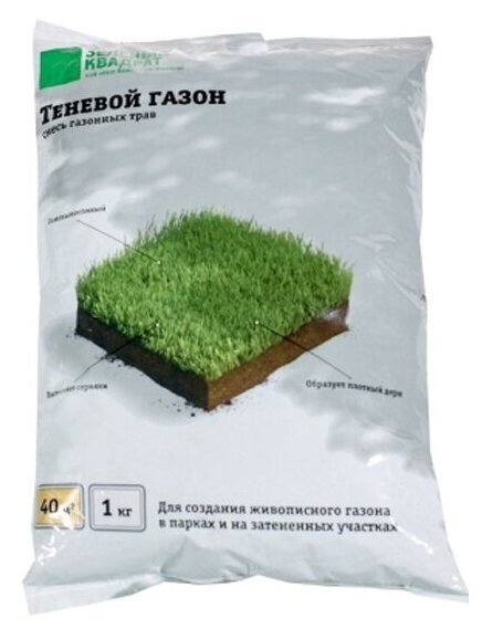 Семена газонной травы Зеленый Ковер "Зеленый квадрат Теневой", 8 кг