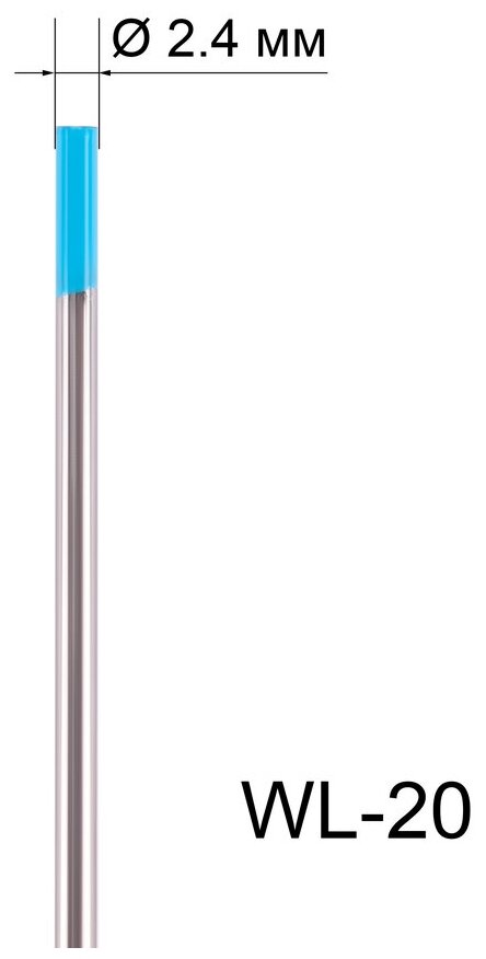 Электрод вольфрамовый ПТК WL-20-175мм, диаметр 2,4, упаковка 10шт - фотография № 2