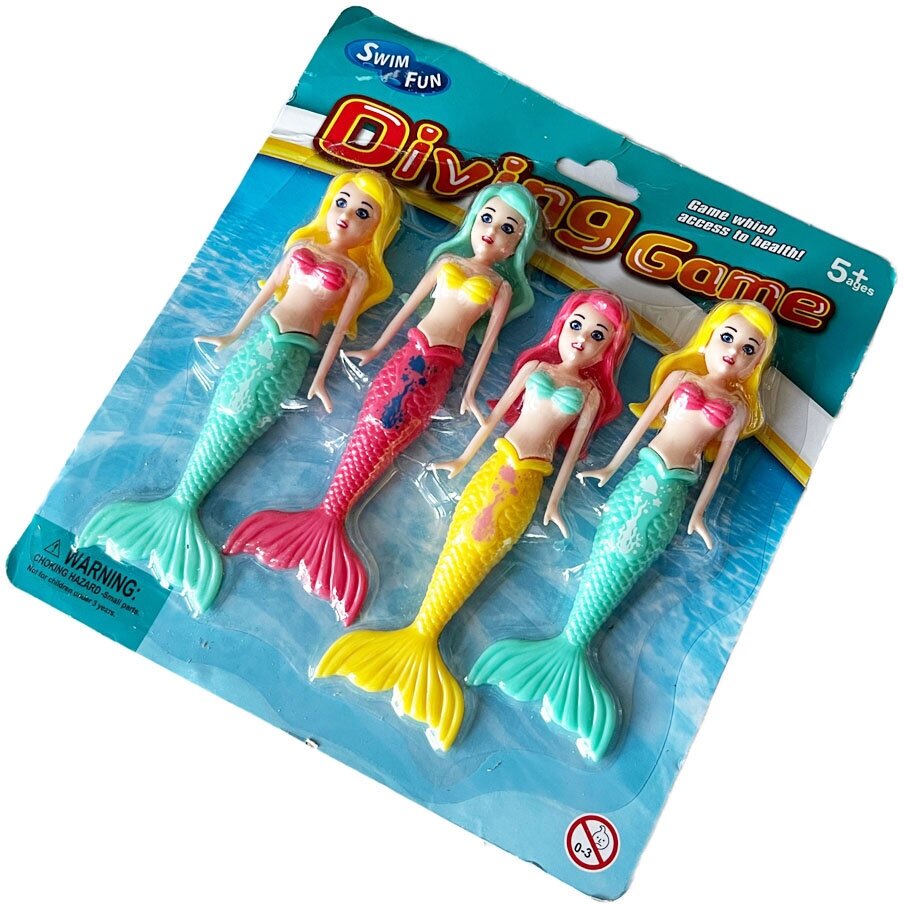 Тонущие (подводные) игрушки для бассейна Русалочки (4шт) для ныряния и обучения плаванию