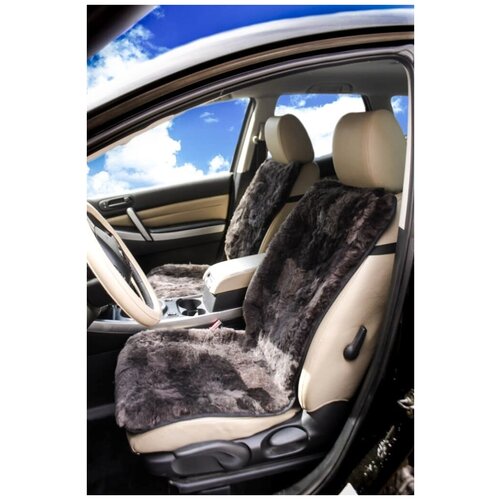 Накидка меховая из овечины без подголовника Shkura-Dekor лоскутная коричневая